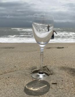 wine glass on the Beach