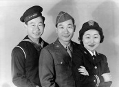 With siblings in WWII